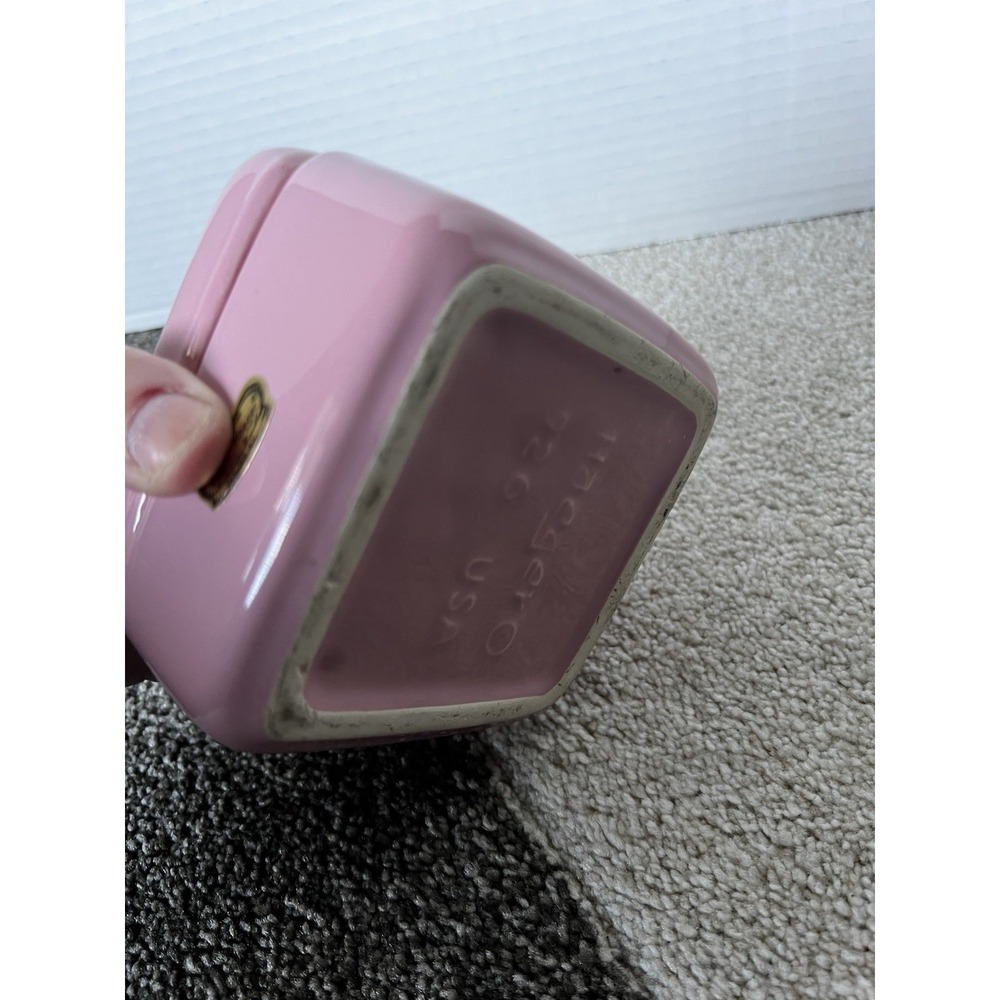 HAEGER PINK SQUARE TRINKET BOX w/ LID, USA 926 - Picture 9 of 10